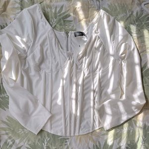 White long sleeve corset top